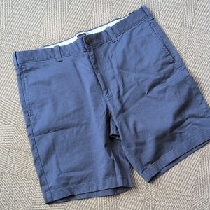 New J. Crew Navy Flat Front 9" Inseam Chino Cotton Shorts Slate Blue Sz 36